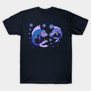 Illustration blue fishes T-Shirt